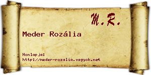Meder Rozália névjegykártya